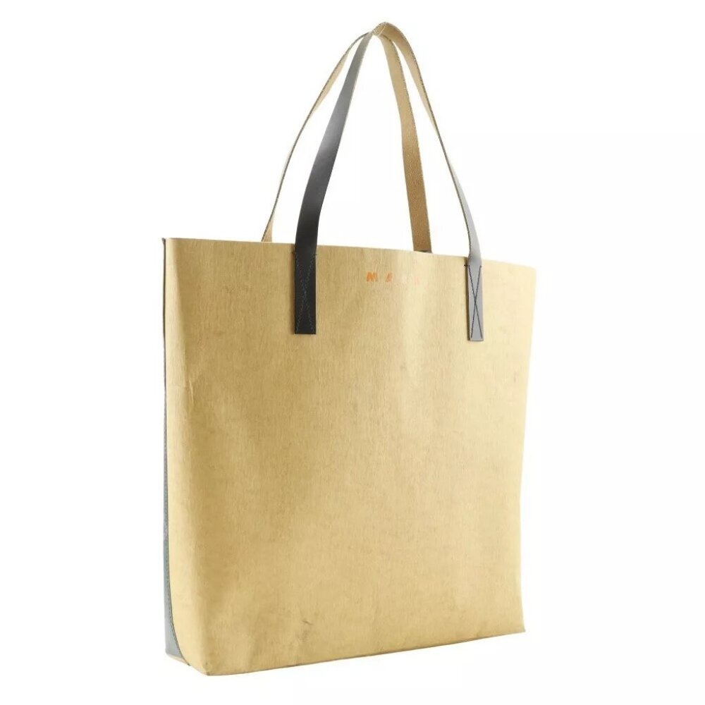 MARNI Paper Floral Tote Bag SHMPQ10A08 Brown / green leather/Paper Fabric ... - Picture 8 of 13